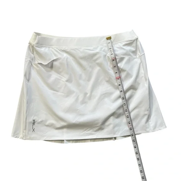 NWT RLX Ralph Lauren White Mini Pleated Tennis Skirt Skort Women's Sz L - Picture 7 of 12